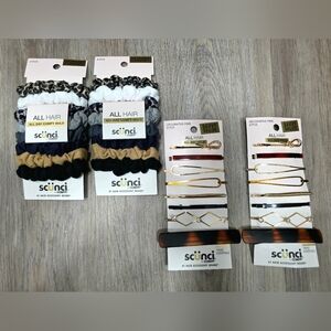 SCUNCI 4 Pack Of Hair Accessories Scrunchies And Pins  New In Package